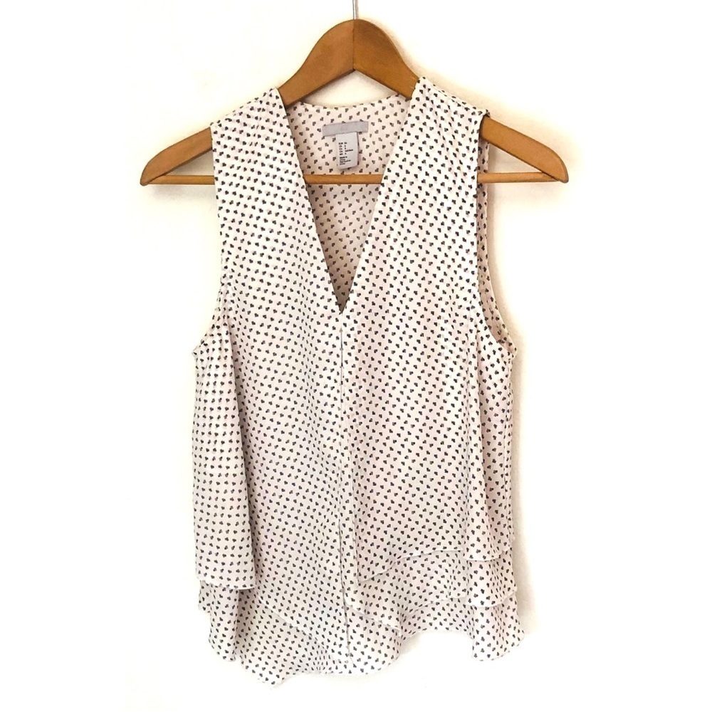 H&M Asymmetric Tiered Crepe Sleeveless Blouse